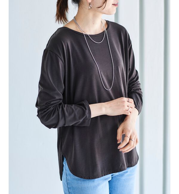 le.coeur blanc「《手洗い可能》ラウンドヘムカットソープルオーバー」|Tシャツ・カットソー|D／グレー