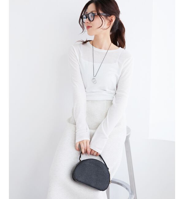 le.coeur blanc「《手洗い可能》シアーリブロングスリーブTシャツ」|Tシャツ・カットソー|