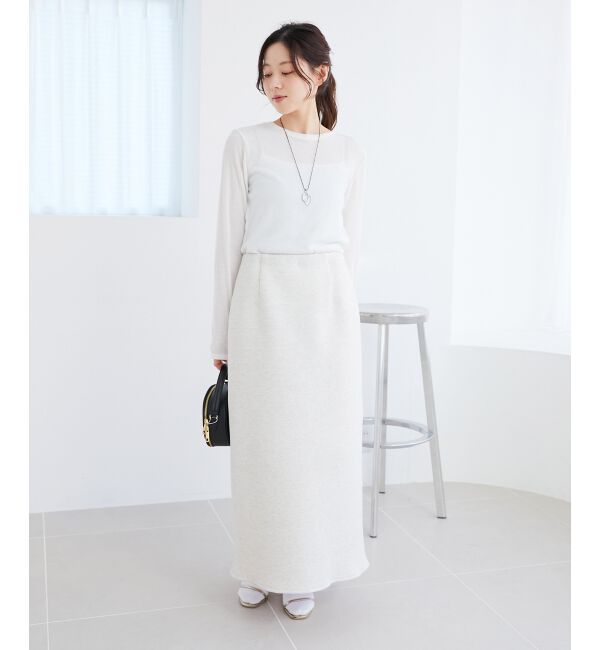 le.coeur blanc「《手洗い可能》シアーリブロングスリーブTシャツ」|Tシャツ・カットソー|