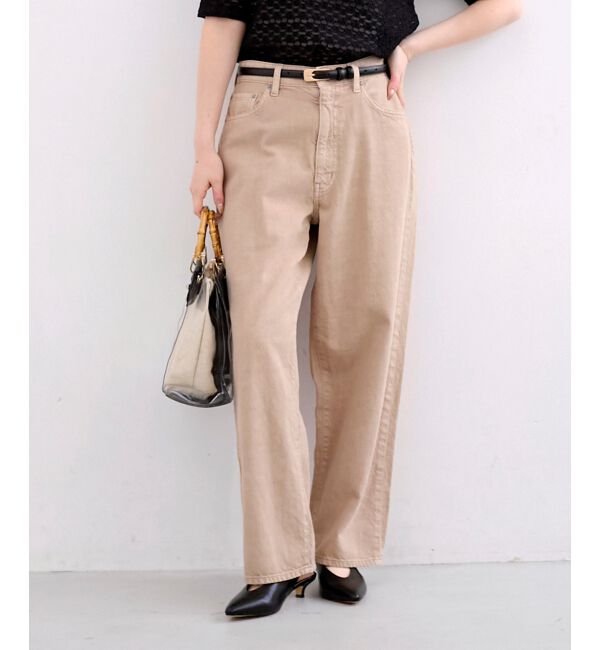  「カラーカツラギカーブパンツ」|その他|ベージュ