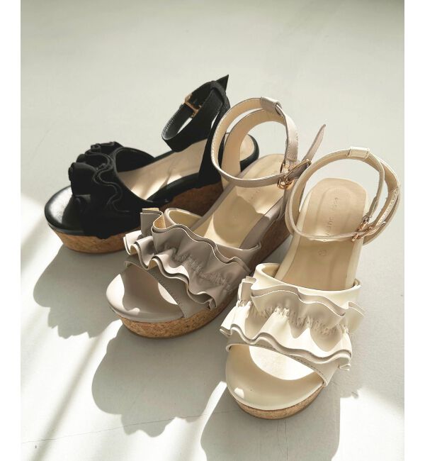 MAJESTICLEGON「フカフカフリルサンダル」|サンダル|