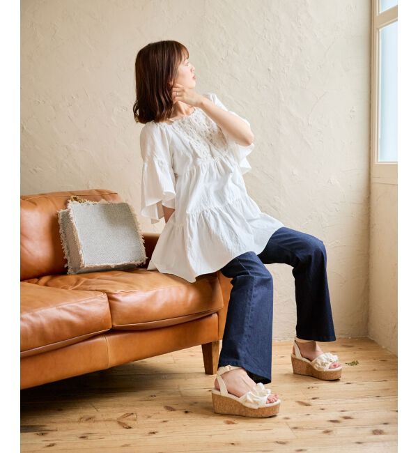 MAJESTICLEGON「フカフカフリルサンダル」|サンダル|