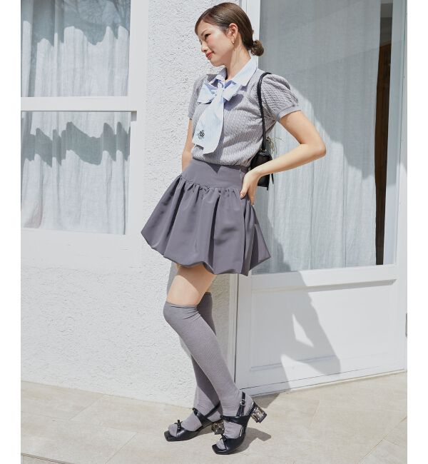 MAJESTICLEGON「クリアビジューヒールリボンサンダル」|サンダル|