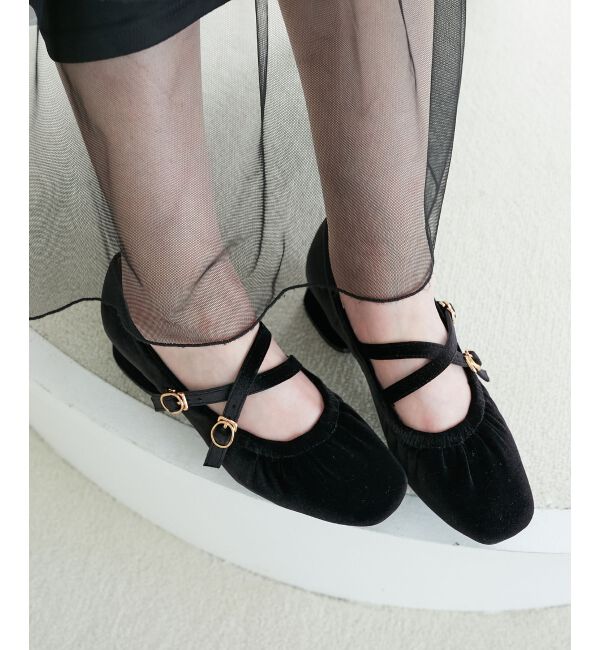 MAJESTICLEGON「レディギャザーストラップパンプス」|パンプス|