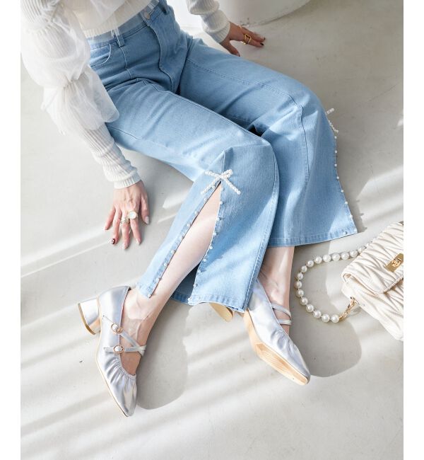 MAJESTICLEGON「レディギャザーストラップパンプス」|パンプス|