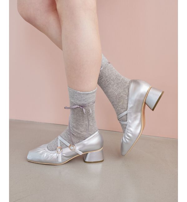 MAJESTICLEGON「レディギャザーストラップパンプス」|パンプス|