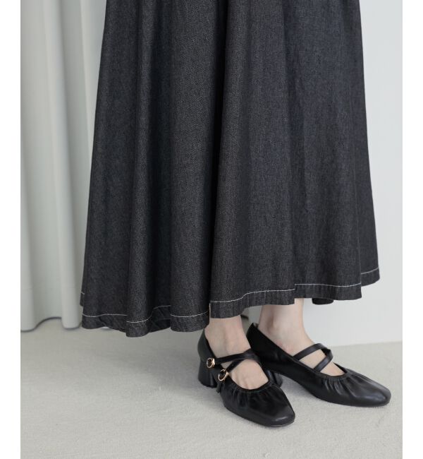 MAJESTICLEGON「レディギャザーストラップパンプス」|パンプス|