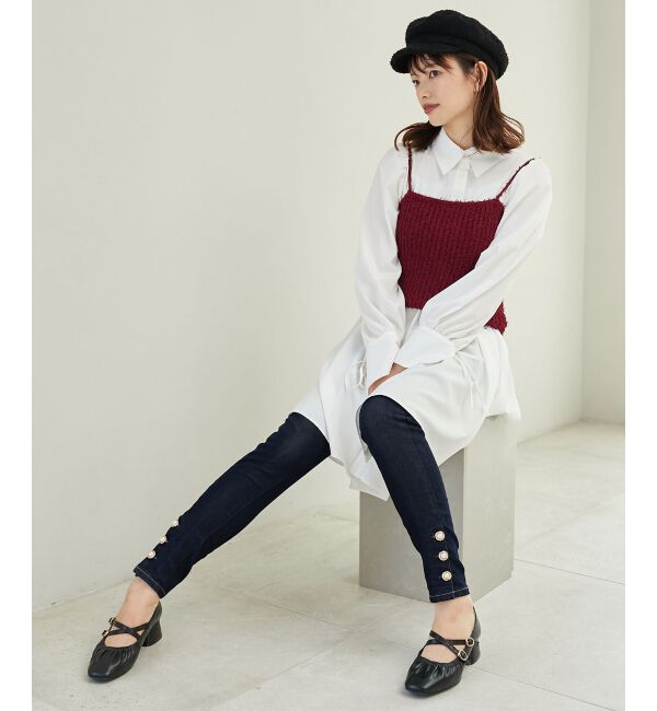 MAJESTICLEGON「レディギャザーストラップパンプス」|パンプス|