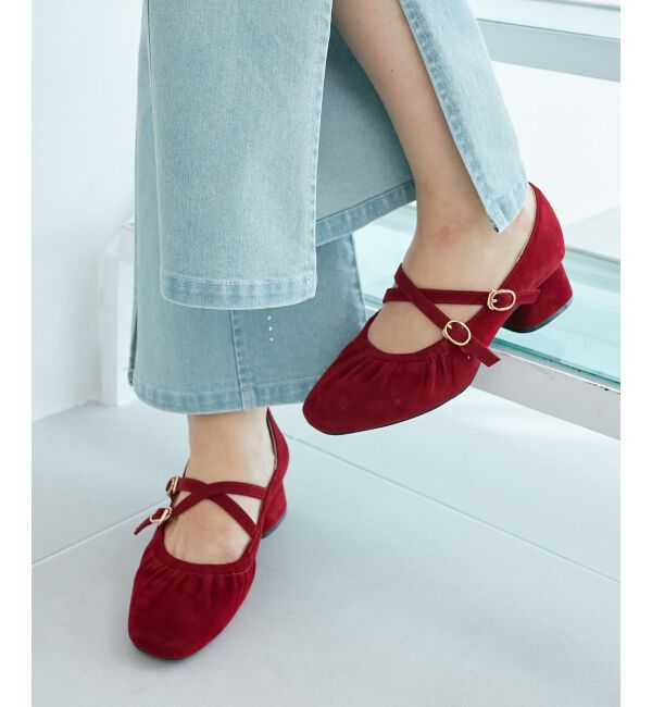 MAJESTICLEGON「レディギャザーストラップパンプス」|パンプス|