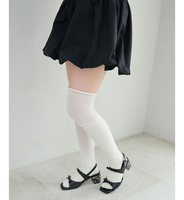  「クリアビジューヒールリボンサンダル」|サンダル|