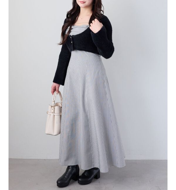  「シャギーカーデセットキャミワンピース」|ワンピース|