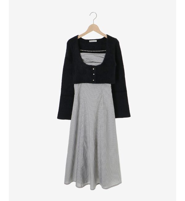  「シャギーカーデセットキャミワンピース」|ワンピース|