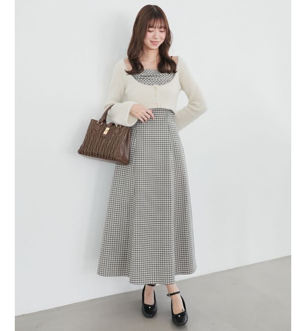  「シャギーカーデセットキャミワンピース」|ワンピース|