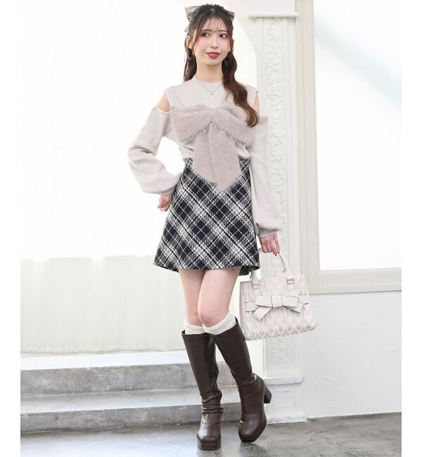  「ビッグリボンチェーン付きニット」|ニット・セーター|