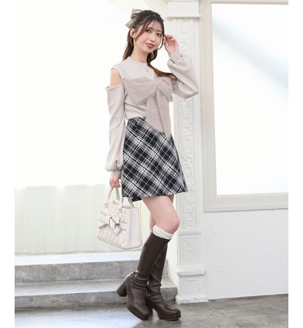  「ビッグリボンチェーン付きニット」|ニット・セーター|