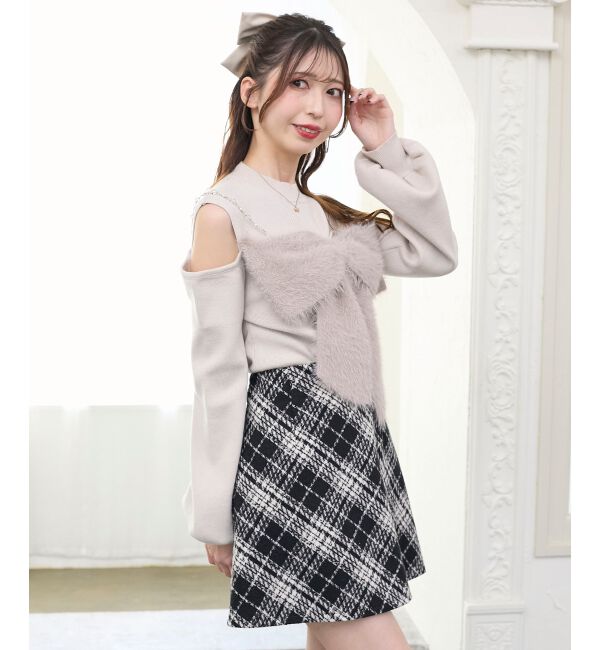  「ビッグリボンチェーン付きニット」|ニット・セーター|