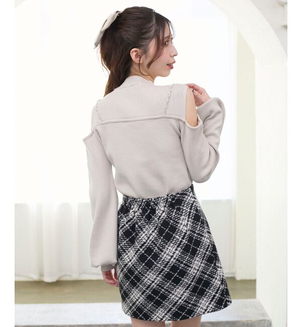  「ビッグリボンチェーン付きニット」|ニット・セーター|