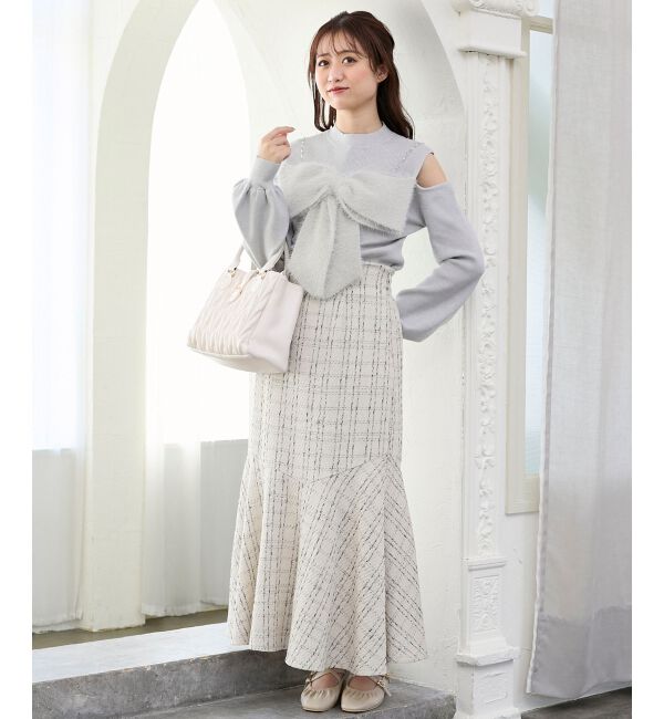  「ビッグリボンチェーン付きニット」|ニット・セーター|