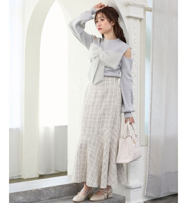  「ビッグリボンチェーン付きニット」|ニット・セーター|