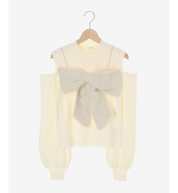  「ビッグリボンチェーン付きニット」|ニット・セーター|