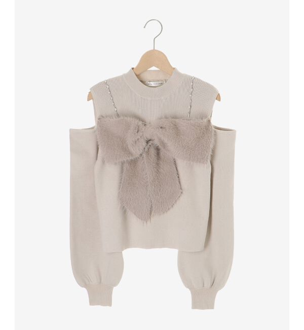  「ビッグリボンチェーン付きニット」|ニット・セーター|