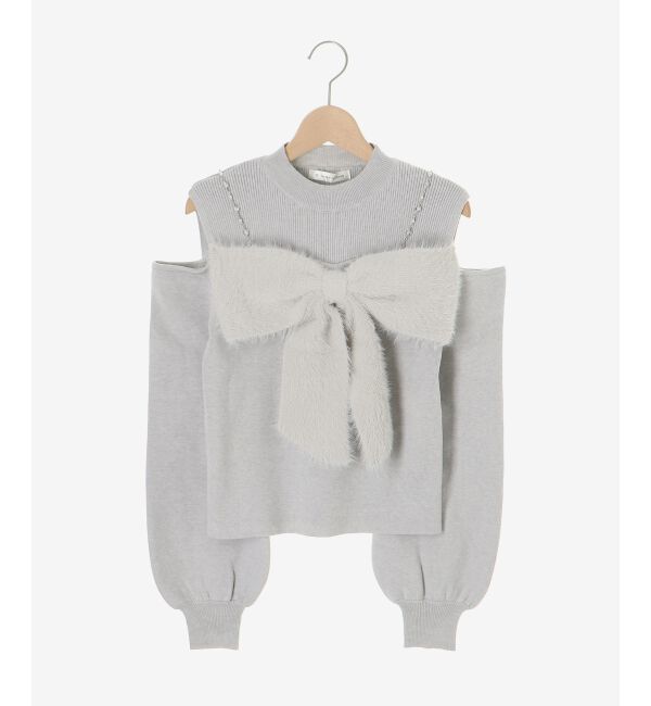  「ビッグリボンチェーン付きニット」|ニット・セーター|