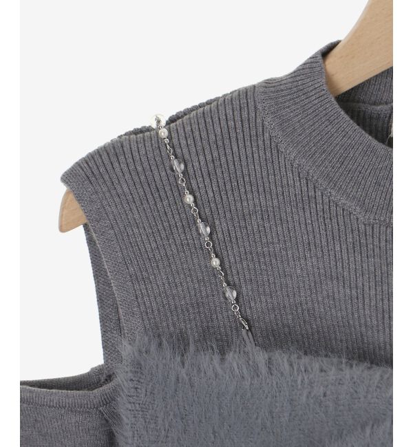  「ビッグリボンチェーン付きニット」|ニット・セーター|