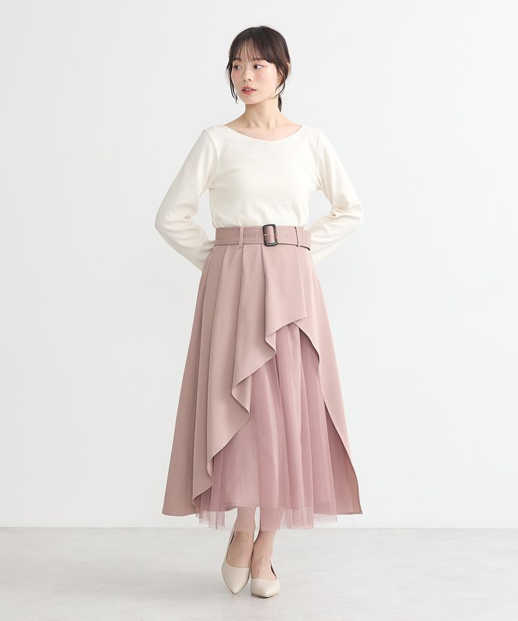 earth music&ecology「チュールドッキングイレヘムスカート」|フレア|