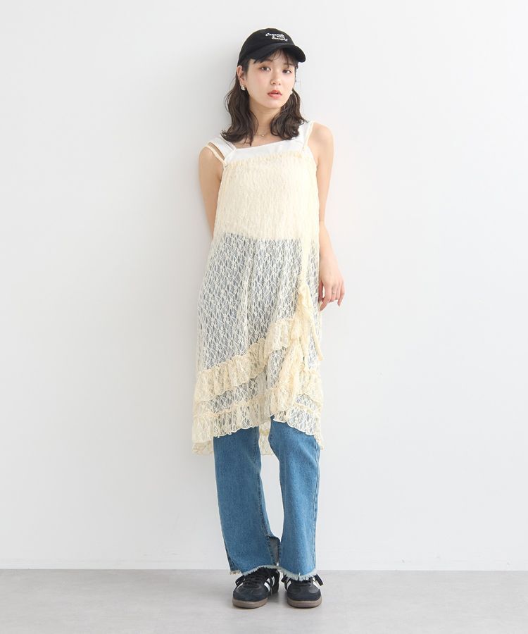 earth music&ecology「2wayレースレイヤードスカート」|スカート|