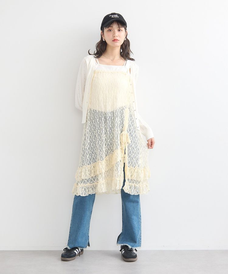 earth music&ecology「2wayレースレイヤードスカート」|スカート|