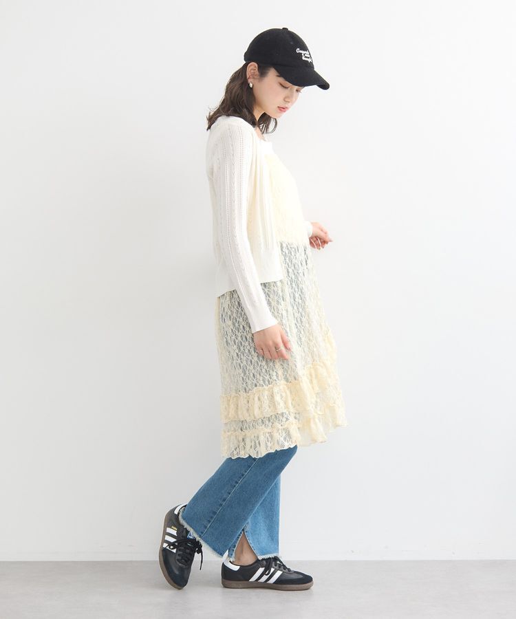 earth music&ecology「2wayレースレイヤードスカート」|スカート|