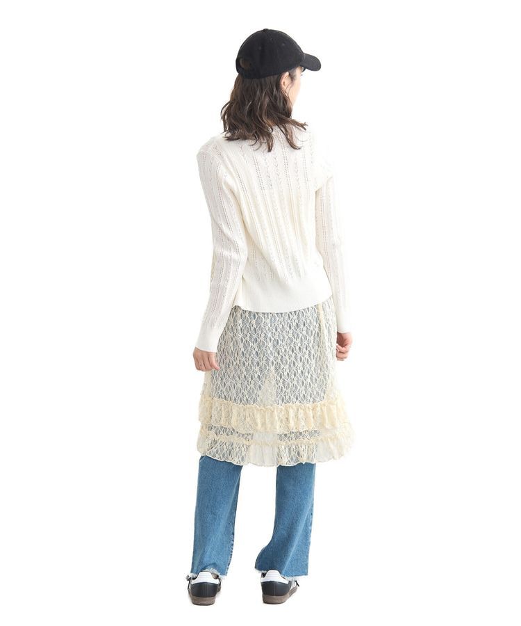 earth music&ecology「2wayレースレイヤードスカート」|スカート|