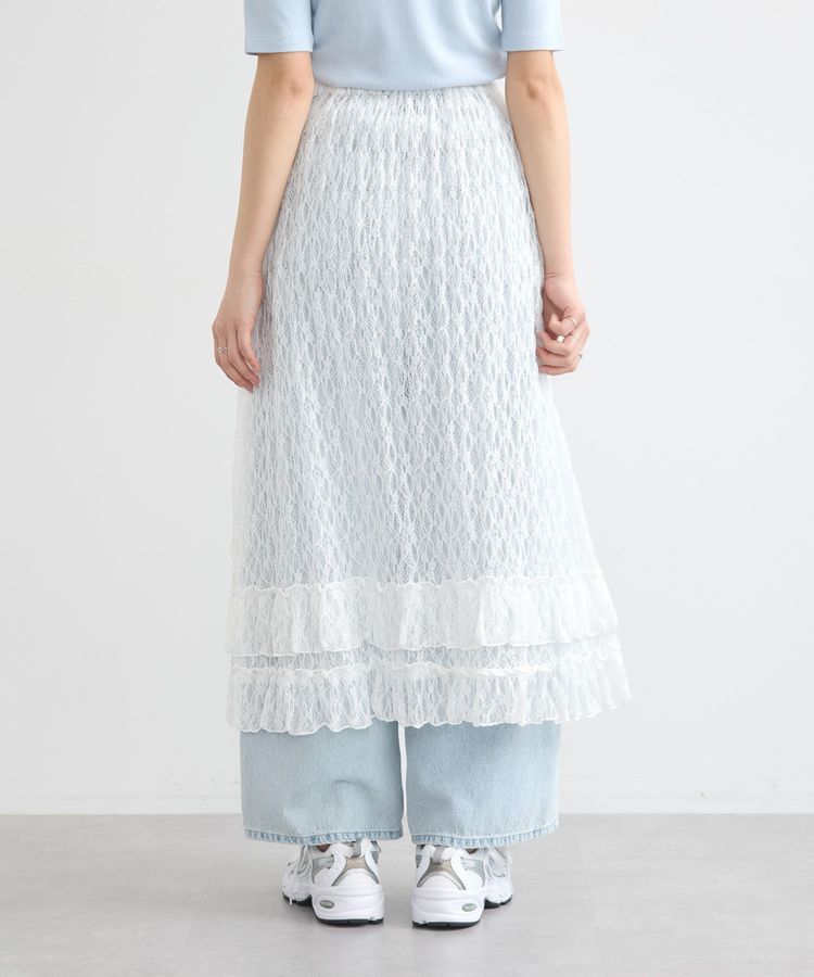 earth music&ecology「2wayレースレイヤードスカート」|スカート|