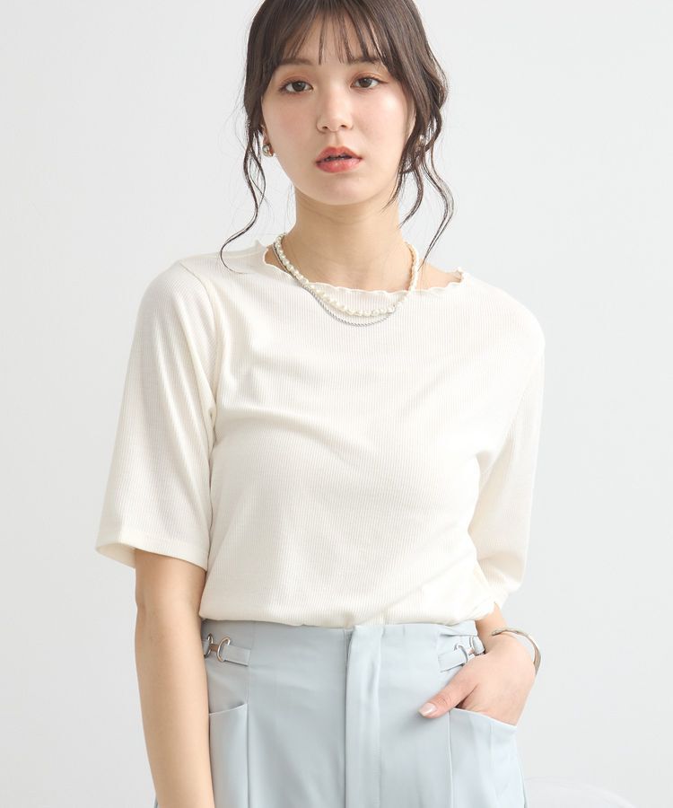 earth music&ecology「リブメローショートスリーブプルオーバー」|Tシャツ・カットソー|