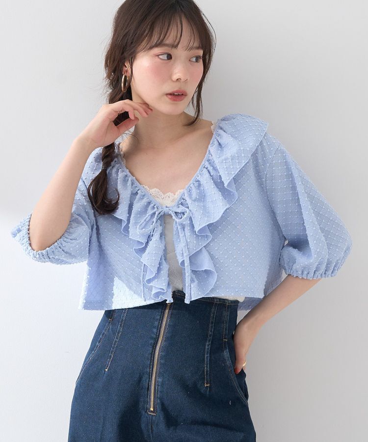 earth music&ecology「ラッフルカットショートボレロ」|カーディガン|