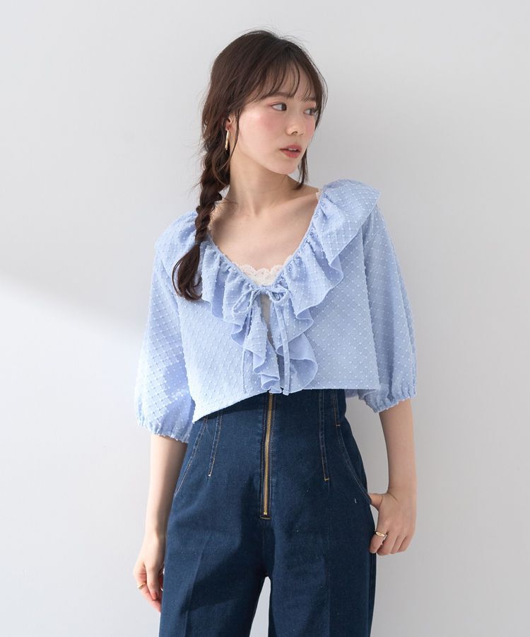 earth music&ecology「ラッフルカットショートボレロ」|カーディガン|