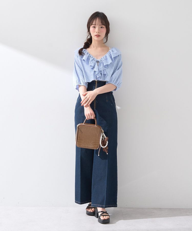 earth music&ecology「ラッフルカットショートボレロ」|カーディガン|