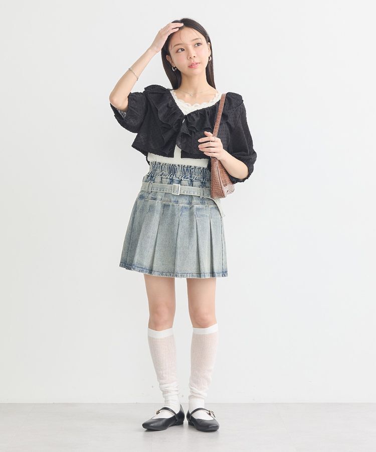 earth music&ecology「ラッフルカットショートボレロ」|カーディガン|