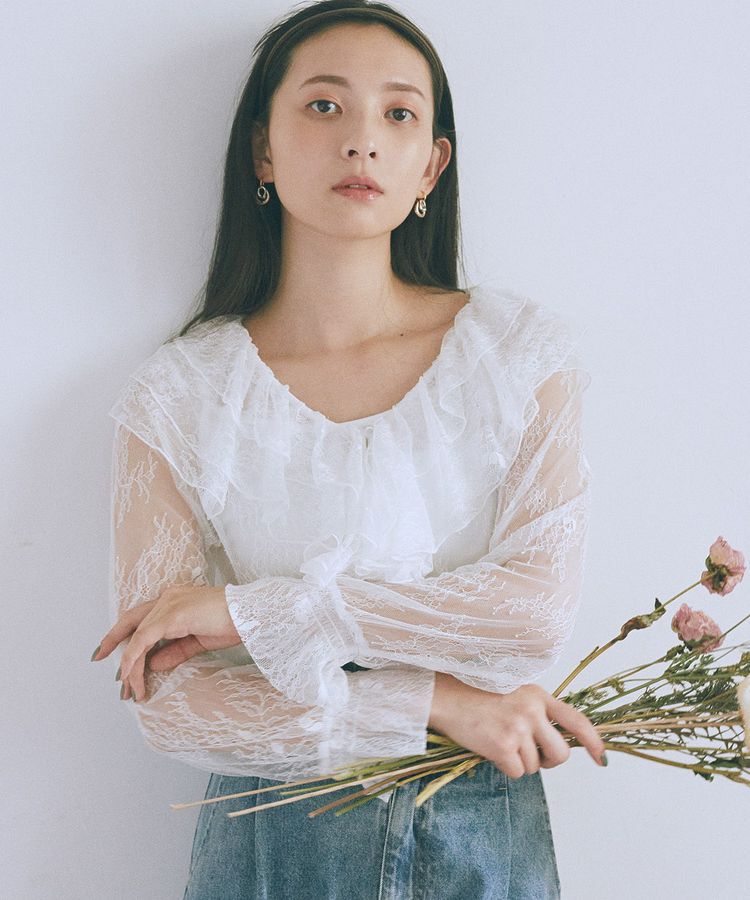 earth music&ecology「SET2点ラッフルレースブラウス＋キャミソール」|シャツ・ブラウス|