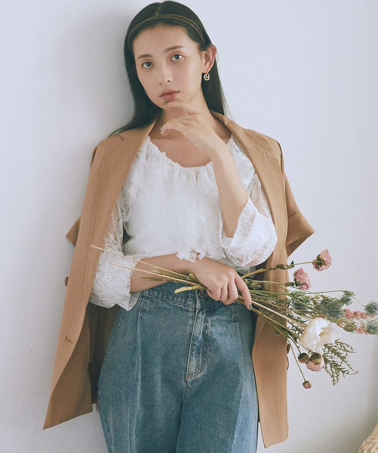 earth music&ecology「SET2点ラッフルレースブラウス＋キャミソール」|シャツ・ブラウス|