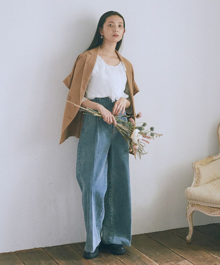 earth music&ecology「SET2点ラッフルレースブラウス＋キャミソール」|シャツ・ブラウス|