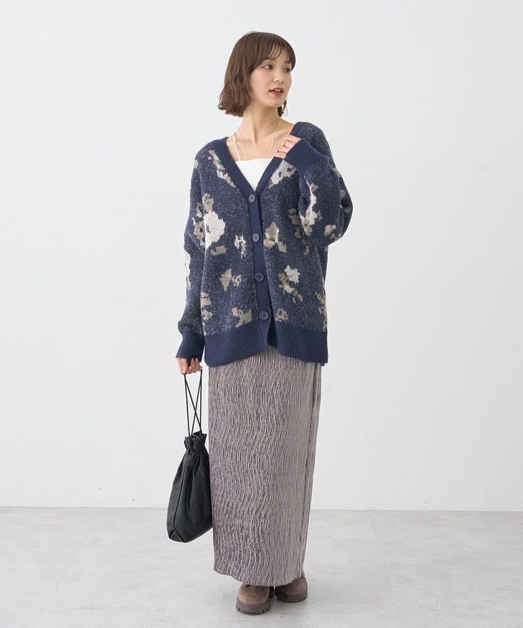 earth music&ecology「シャイニーベロアスカート」|タイト|