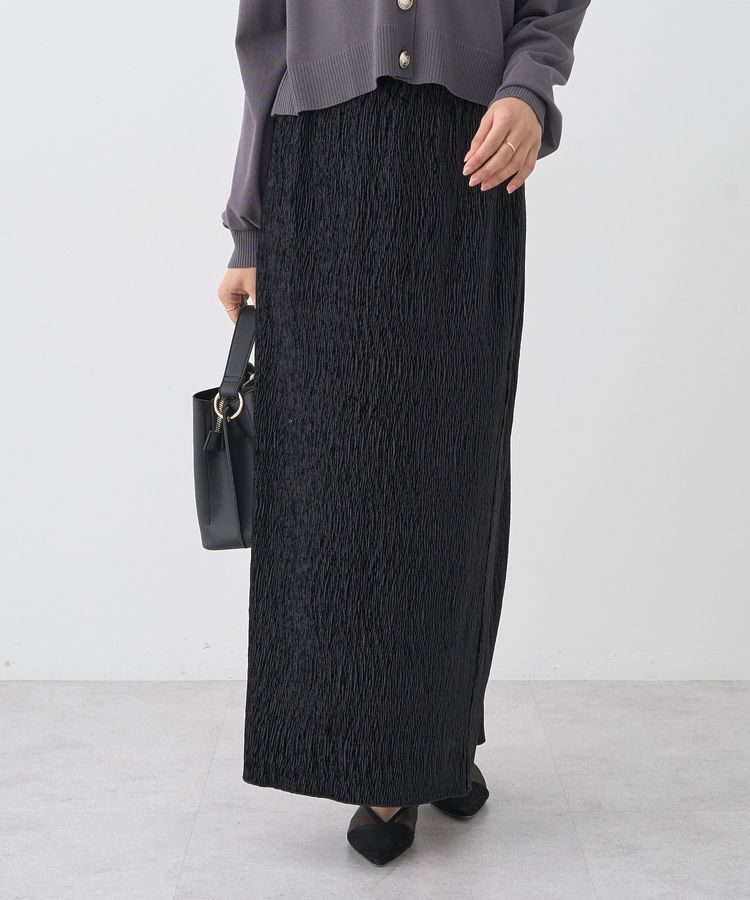 earth music&ecology「シャイニーベロアスカート」|タイト|