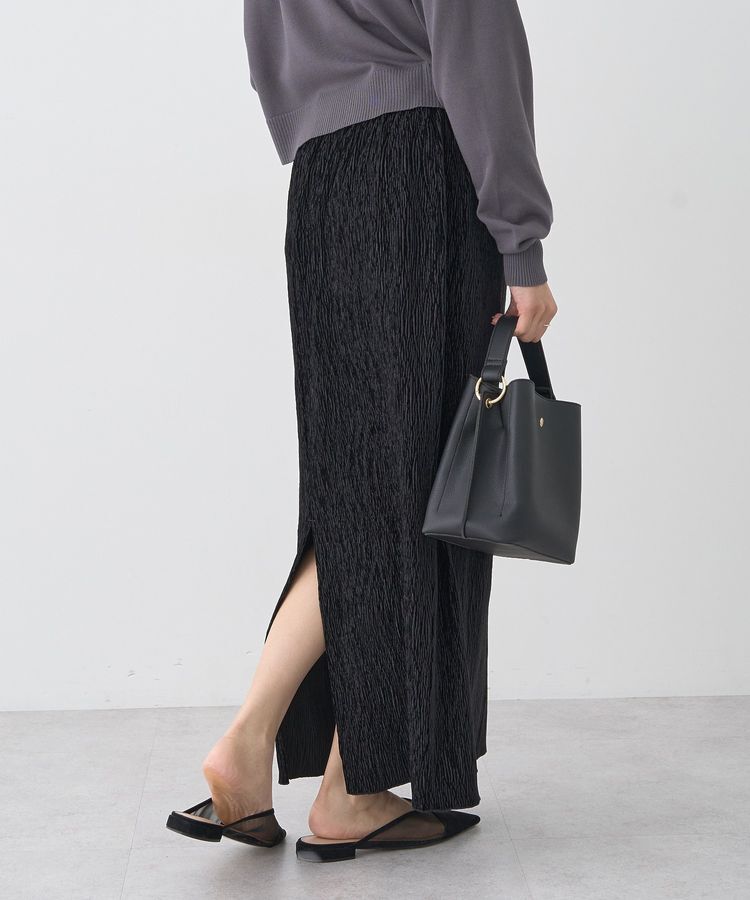 earth music&ecology「シャイニーベロアスカート」|タイト|