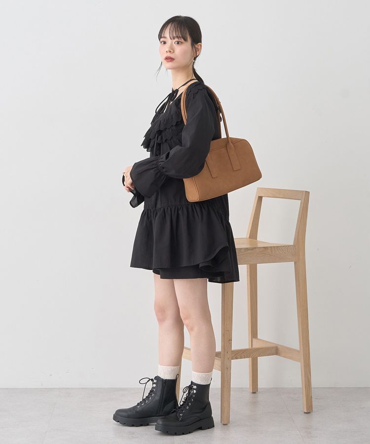 earth music&ecology「サイドリボンラッフルミニワンピース」|ワンピース|