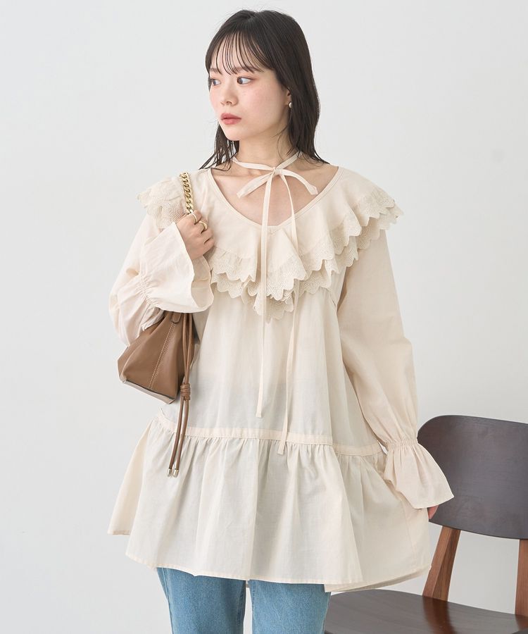 earth music&ecology「サイドリボンラッフルミニワンピース」|ワンピース|