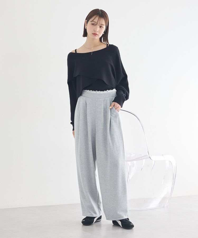 earth music&ecology「レースレイヤード風スウェットパンツ」|その他|