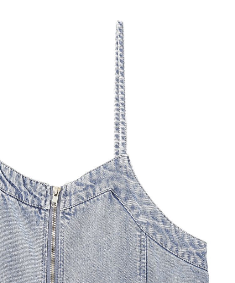 earth music&ecology「ダブルジップデニムキャミワンピース」|ワンピース|