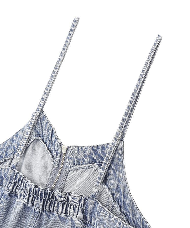 earth music&ecology「ダブルジップデニムキャミワンピース」|ワンピース|