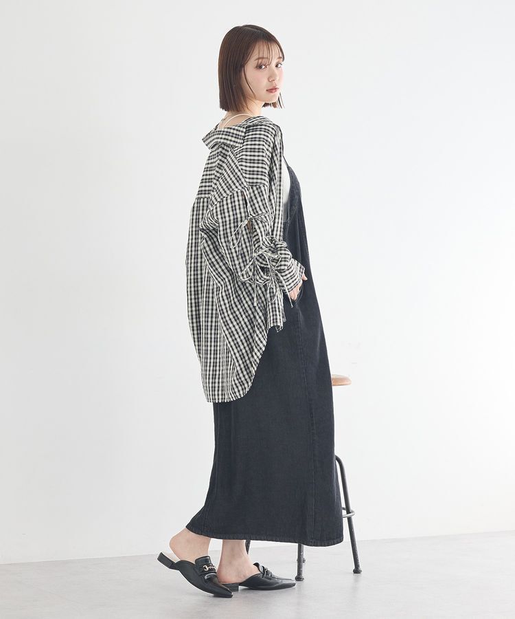 earth music&ecology「ダブルジップデニムキャミワンピース」|ワンピース|